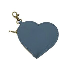 Portland Leather Goods Heart Light Baby Blue Bag Charm Leather Coin Pouch